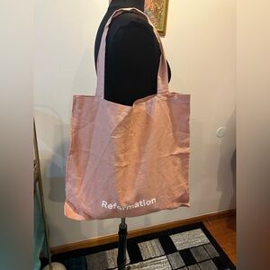 NWOT Reformation Pink Tote Bag